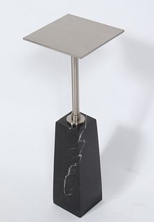 Contemporary Steel And Marble Side Table