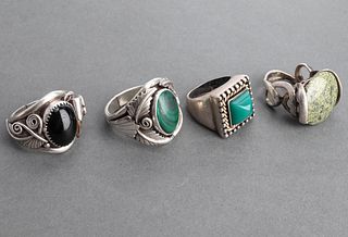 Silver & Colored Stone Rings, 4