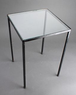 Giacometti Style Iron & Glass Side Table Pedestal