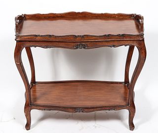 Louis XV Manner Two-Tier Table With Removable Tray