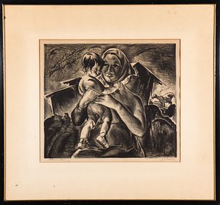 John Edward Costigan “Mother And Child” Etching