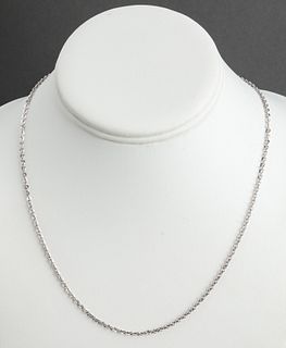 Italian 14K White Gold Cable Link Chain Necklace
