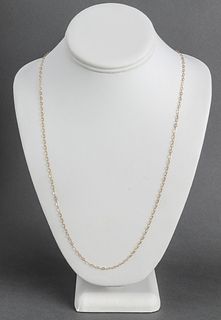 Italian 14K Yellow Gold Oval Cable Chain Necklace