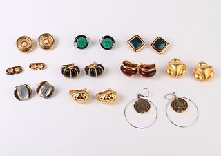 Kenneth Jay Lane Earrings, 9 Pairs & 2 Clips