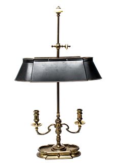 French Neoclassical Manner Brass Bouillotte Lamp