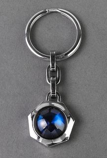 Cartier France Sterling & Blue Cabochon Key Ring