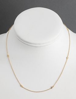 18K Yellow Gold Diamond-By-The-Yard Chain Necklace