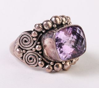 Sterling Silver & Amethyst Cocktail Ring