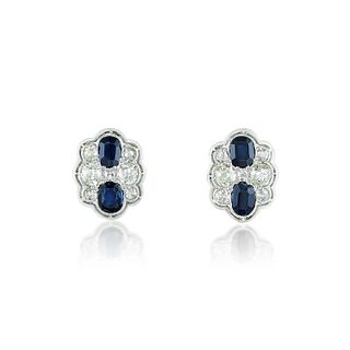 Vintage Sapphire and Diamond Earrings