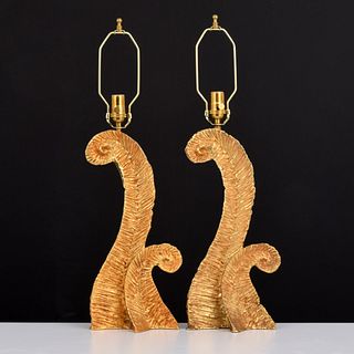 Pair of Gilt Bronze Lamps, Manner of Pierre Casenove