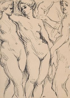 Harry Andrew Jackson Nude Figural Drawing