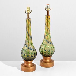 Pair of Murano Lamps, Manner of Archimede Seguso