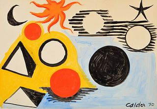 Large Alexander Calder Gouache Painting