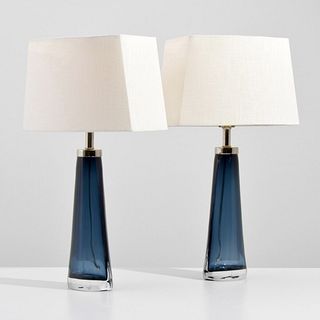 Pair of Carl Fagerlund Sommerso Lamps