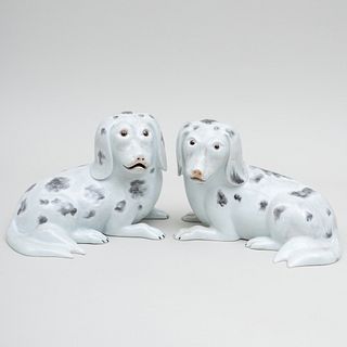 Pair of Mottahedeh Porcelain Nelson Rockefeller Collection Dogs