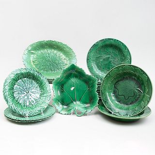 Group of Green Glazed Majolica Wares