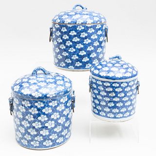 Three Chinese Blue and White Porcelain Jars