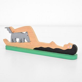 William Accorsi Erotic Puzzle Sculpture, Woman & Dog