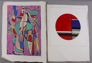 Two Signed Modern Abstract Prints.