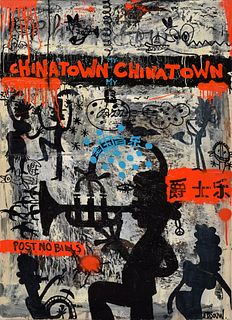 John van Orsouw "Chinatown" Painting, Outsider Art