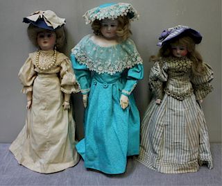 3 Antique / Vintage Bisque Dolls.