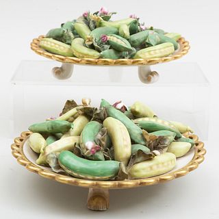 Pair of Italian Mottahedeh Trompe L'Oeil Models of Peas