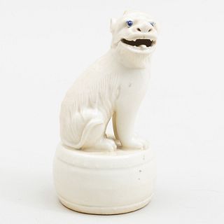 White Glazed Japanese Porcelain Model of a Mythical Beast