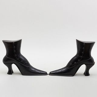 Pair of Victorian Ebonized Wood Boot Banks