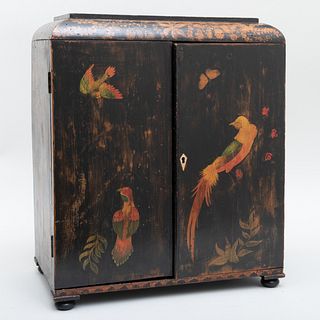 English Painted Collector's Cabinet