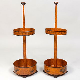 Pair of Modern Painted TÃ´le Umbrella Stands 