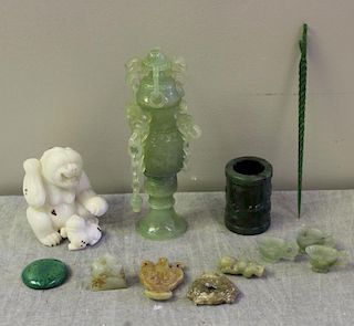 Lot of Assorted Vintage Jade Items.