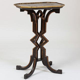 Victorian Black Lacquer and Parcel-Gilt Side Table