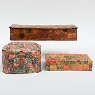 Three Stamp Collage Boxes