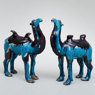 Pair of Chinese Tang Style Pottery Camels