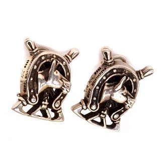 Kieselstein-Cord sterling horse motif earrings, 1996