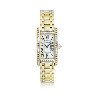 Cartier Tank Americaine Ref. 2482 in 18K Gold and Diamonds