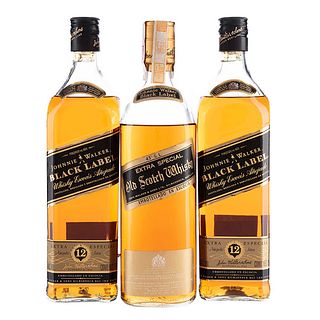 Johnnie Walker. Black Label. 12 años. Blended. Scotch Whisky. Piezas: 3.