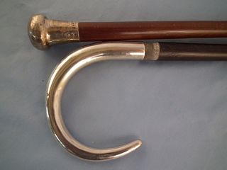 2 OLD SILVER CANES 