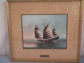 ALEXANDER PAINTING OF CHINESE JUNK