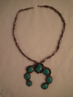 NAVAJO SILVER & TURQUOISE NECKLACE 