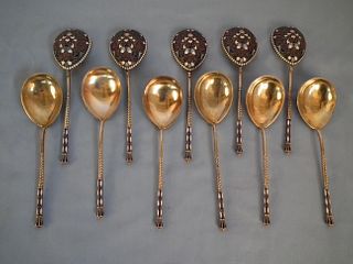 11 RUSSIAN SILVER SPOONS 