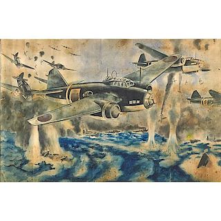WWII JAPANESE WATERCOLOR