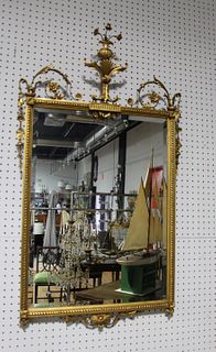 Adams Style Carved And Giltwood Mirror With Shield