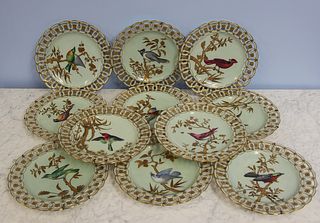 11 Minton Reticulated Bird Decorated Porcelain