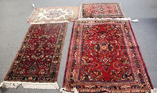 4 Vintage And Finely Hand Woven Carpets .