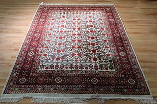 Antique & Finely Hand Woven Carpet With Pomegranit