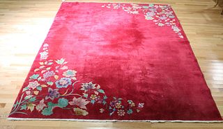 Art Deco And Finely Hand Woven Chinese Carpet