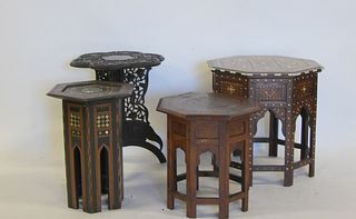 4 Assorted Persian Style Inlaid . Tables