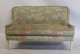Thibaut Signed Upholstered Settee.