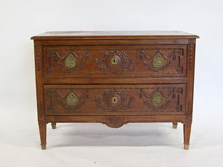 Antique And Finely Carved French Style Comode .